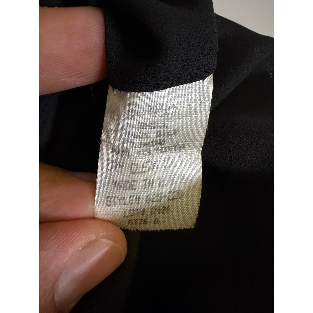 Drama Silk Maxi Skirt Women 8 Black Floral Vintage 90s Made in USA Mermaid Hem
